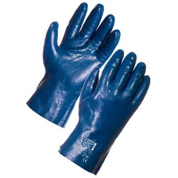 Blue grit Nitrile Fleece Lined Glove
